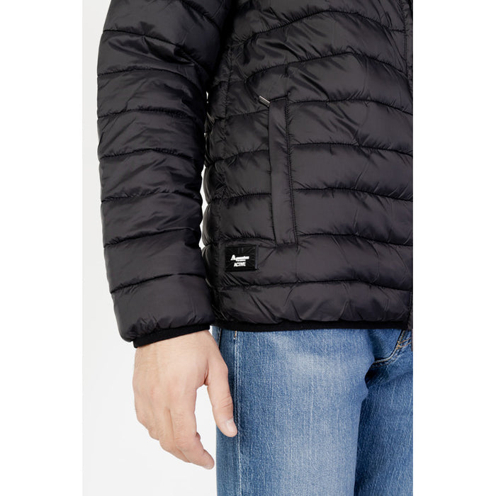 Aquascutum Schwarze Herren-Rollkragenjacke mit Fronttaschen