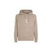 Beige Calvin Klein hoodie featuring a monogram logo on the chest for men