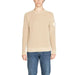 Beige crewneck sweater paired with blue jeans from Calvin Klein Jeans Men Knitwear