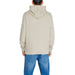 Back view of beige hooded sweatshirt and blue jeans from Calvin Klein Jeans Men Sweatshirts