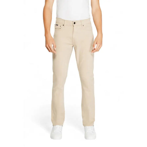 Beige slim-fit Gas Men Jeans showcased on a stylish individual