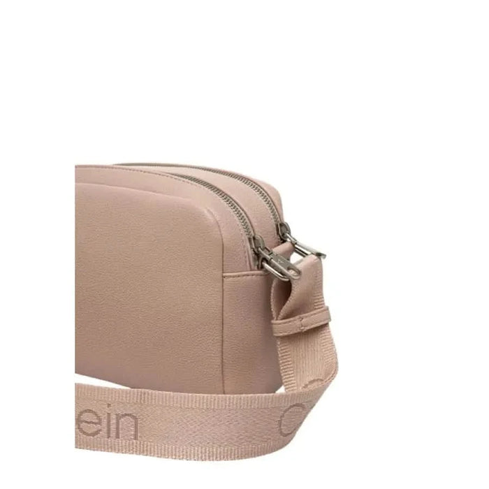 Beige leather crossbody bag with fabric strap from Calvin Klein Women Bag collection