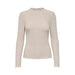 Beige long-sleeved top with scalloped neckline and hem - Only Women Knitwear