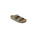 Beige Birkenstock Men Slippers featuring adjustable buckle straps and contoured footbed