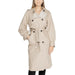 Beige trench coat with belt and double-breasted closure from Desigual Women Jacket