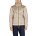 Beige zip-up jacket with ribbed sleeves and high collar from Hydra Clothing Men