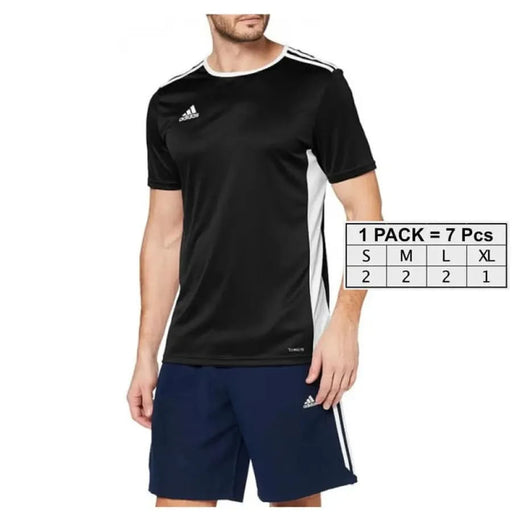 Black Adidas sports jersey with white trim and short sleeves - Adidas Men T-Shirt