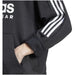 Black Adidas sweatshirt with white stripes and hand in the pocket for men