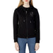 Black Armani Exchange zip-up hoodie with chest logo for women