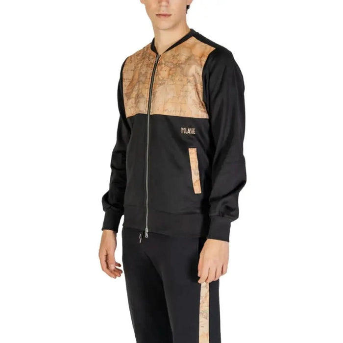 Black athletic jacket with metallic copper and gold accents from Alviero Martini Prima Classe