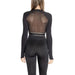 Black Calvin Klein Sport women t-shirt with sheer mesh back panel and long sleeves