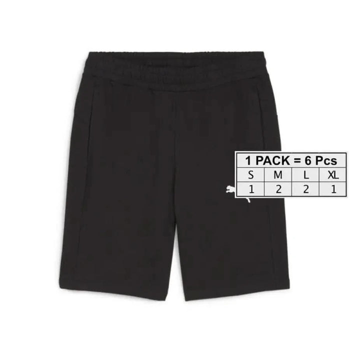 Puma Men Shorts Black athletic shorts with an elastic waistband for versatile comfort