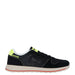 Black athletic sneaker with neon yellow accents and white sole from Mares Men Sneakers