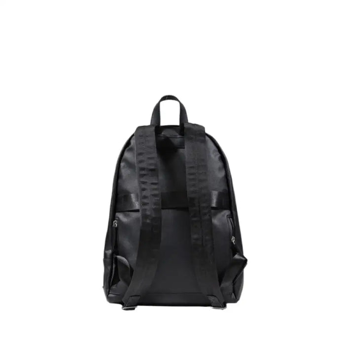 Black backpack with adjustable straps and side pockets, featured in Guess Men’s Crossbody Bag