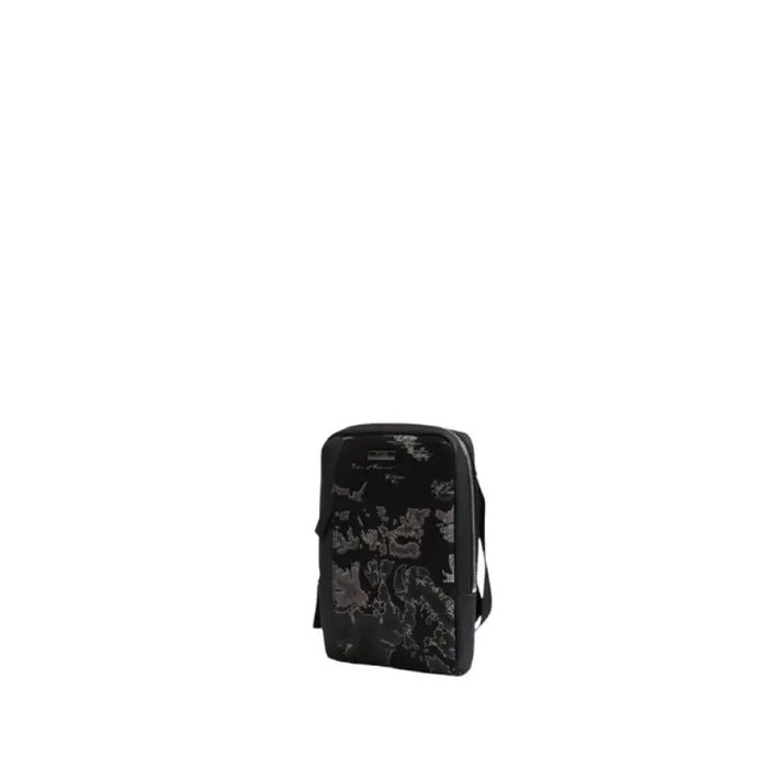 Black backpack with gray abstract pattern design from Alviero Martini Prima Classe