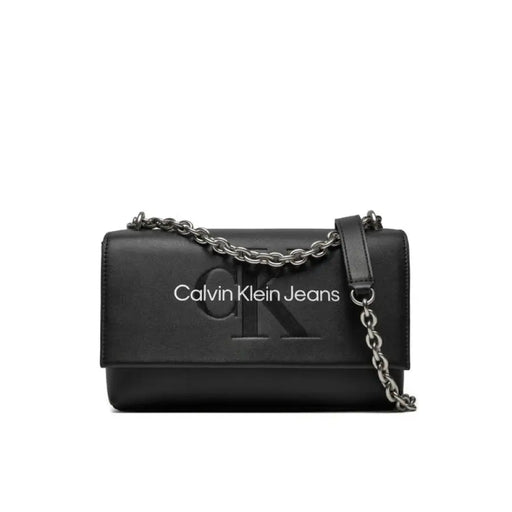 Black Calvin Klein Jeans handbag featuring a stylish chain strap for women