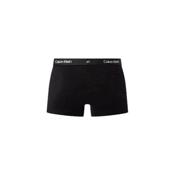 Black Calvin Klein boxer briefs featuring an elastic branded waistband for men