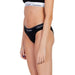 Black Calvin Klein underwear set featuring a sports bra and briefs for women