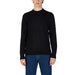 Black crew neck sweater with long sleeves from Gas Men’s collection