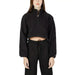 Black cropped fleece pullover with half-zip collar and long sleeves - Calvin Klein Sport