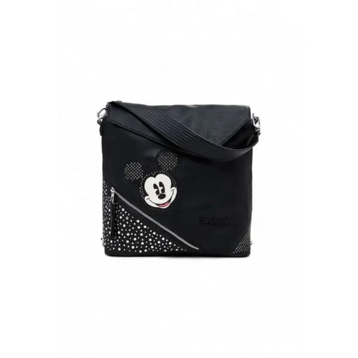 Black crossbody bag with Mickey Mouse design and studs from Desigual Women Bag collection