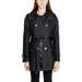 Black double-breasted trench coat with belt from Morgan De Toi for women