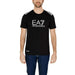 Black Emporio Armani EA7 logo t-shirt with white shoulder accents from Ea7 Men T-Shirt collection