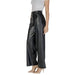 Black faux leather wide-leg pants with high waist from Only Women Trousers collection