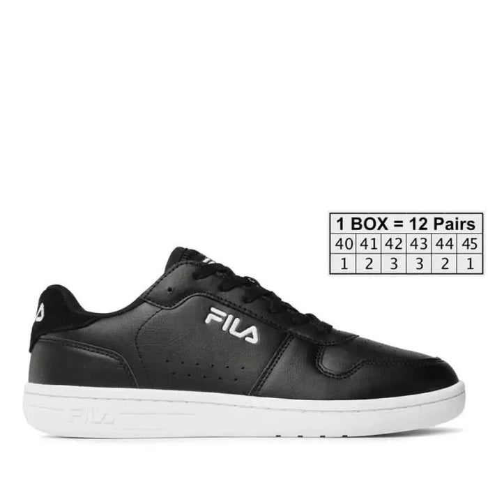 Black Fila Men Sneakers with white sole and logo showcasing stylish athletic footwear