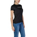 Black fitted Guess Active Women’s t-shirt featuring a text graphic on the chest