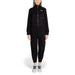 Black fleece jumpsuit with front zipper and elastic cuffs from Ea7 for women