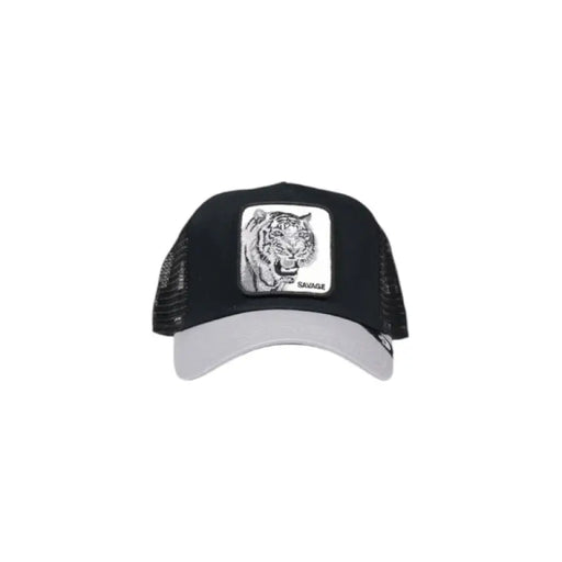 Black and gray trucker cap featuring a tiger patch from Goorin Bros Women Cap collection