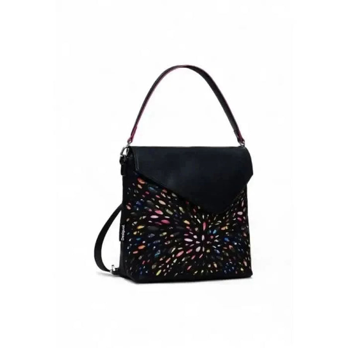 Black handbag with colorful confetti pattern from Desigual Women Bag collection