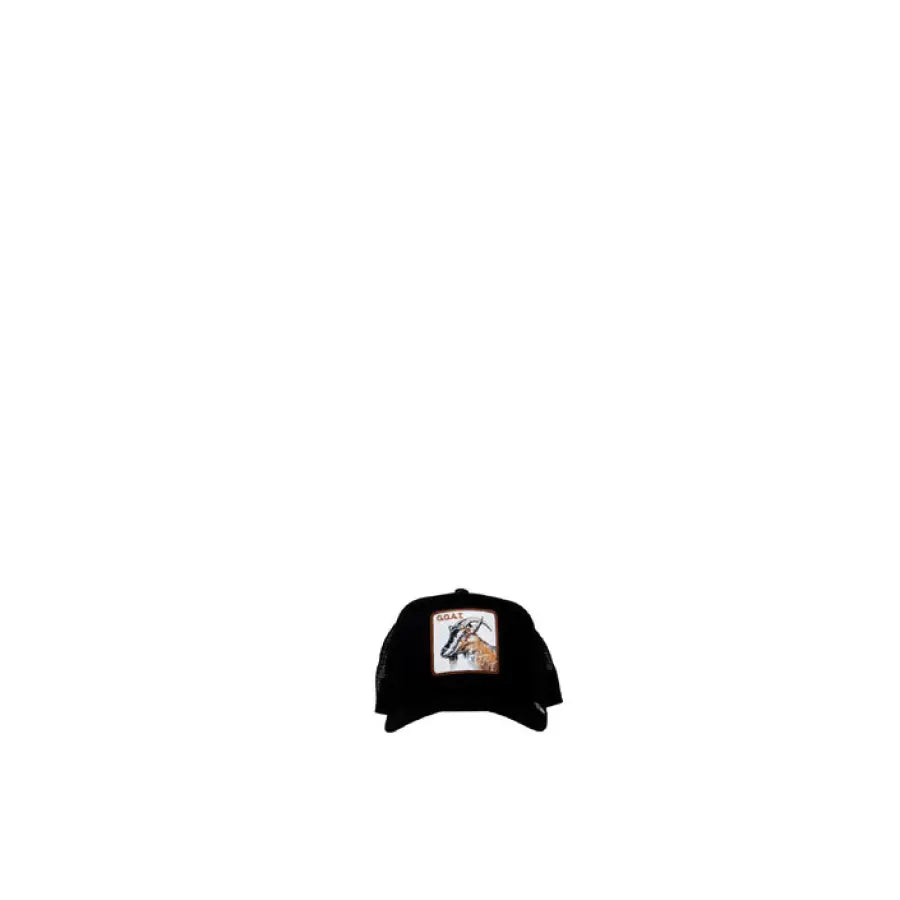 Goorin Bros Men Cap - Black Hat with White and Brown Logo