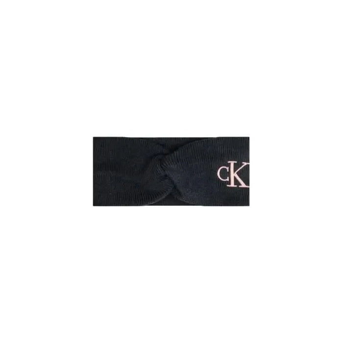 Black headband with cK logo in pink for Calvin Klein Jeans Women Cap