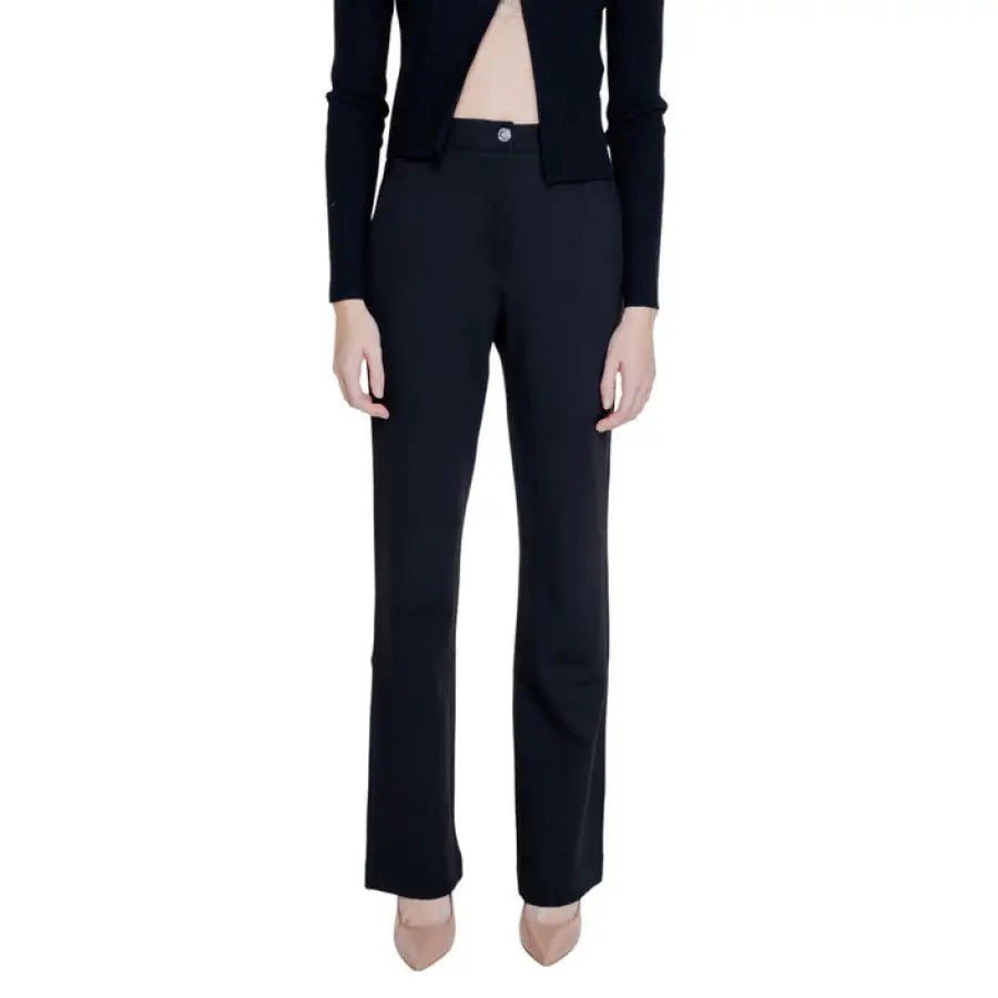 Black high-waisted straight leg dress pants from Guess - Guess Women Trousers