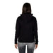 Armani Exchange Women Sweatshirt in black, modeled from behind with long dark hair