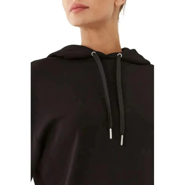 Black hooded sweatshirt with drawstrings from Armani Exchange for women