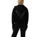 Black hooded sweatshirt featuring Guess logo on back from Guess Active Women Sweatshirts