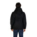 Black hooded sweatshirt from behind, featured in Hydra Clothing Men Jacket