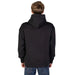 Person wearing black hooded sweatshirt, Tommy Hilfiger Jeans Men Sweatshirts, viewed from behind