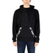 Black hoodie sweatshirt with patterned pocket trim from Moschino Underwear for men