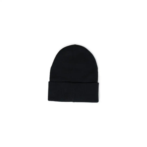 Calvin Klein black knit beanie with folded brim for women