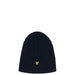 Black knit beanie with yellow eagle logo from Lyle & Scott Men Cap collection