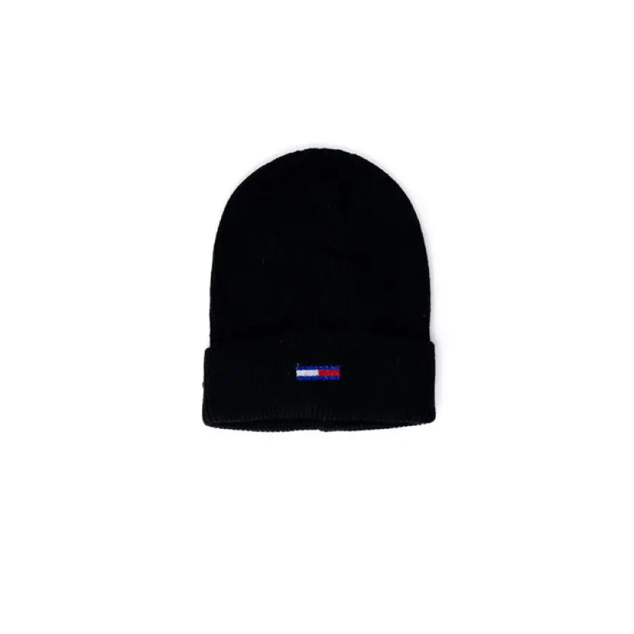 Tommy Hilfiger Jeans - Women’s Black Knit Beanie with Logo Patch