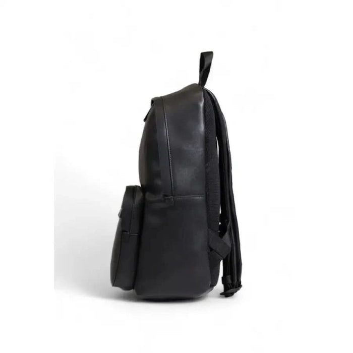 Black leather backpack with a sleek design from Calvin Klein Men Bag collection