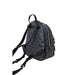 Black leather Guess backpack with patterned design and gold-toned zippers