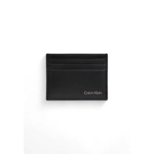 Black leather Calvin Klein card holder with multiple slots for Calvin Klein Men Wallet