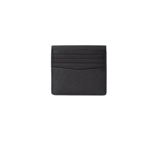 Calvin Klein Black Leather Card Holder with Multiple Slots for Men Wallet