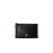 Black leather clutch purse with gold chain strap and logo by Pinko Women Bag